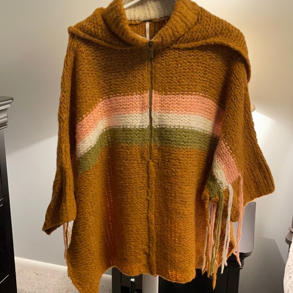 Free people hooded poncho